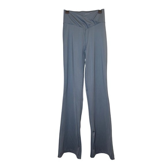 Aeropostale Pants - Aeropostale Womens XS Crossover High Waist Flare Yoga Pants Dusty Blue Athletic